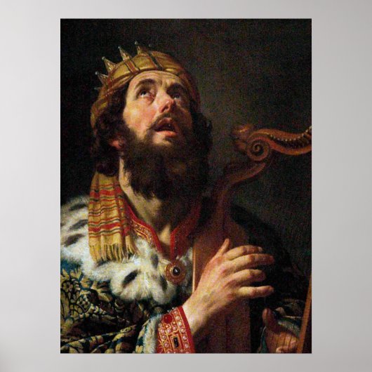 'King David Playing the Harp' Poster (Vorne)