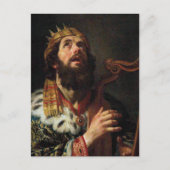 'King David Playing the Harp' Postkarte (Vorderseite)