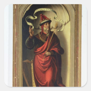 King David Quadratischer Aufkleber