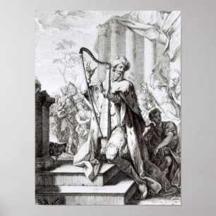 King David spielt Lyre Poster