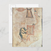 King David spielt Psalterei von einem Psalter Postkarte (Vorne/Hinten)