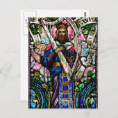 King David Stached Glass Art Postkarte (Vorne/Hinten)