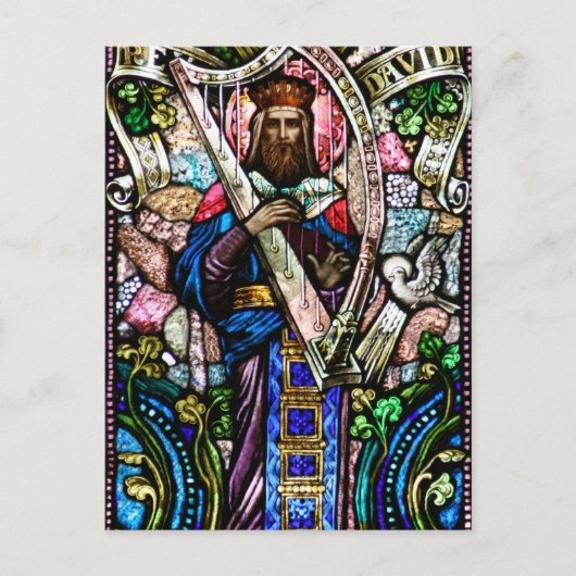 King David Stached Glass Art Postkarte (Vorderseite)