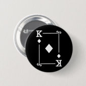King Diamonds Card Kostüme Spielkarten King Button (Vorne & Hinten)