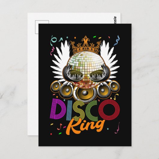 King Disco Funky Music Dancing Postkarte (Vorne/Hinten)
