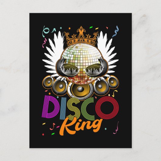 King Disco Funky Music Dancing Postkarte (Vorderseite)