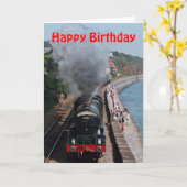 King Edward 1 Steam Engine Happy Birthday Karte (Gelbe Blume)