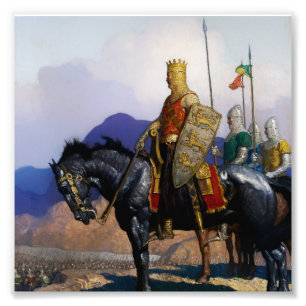 "King Edward Views the Battle" von NC Wyeth Fotodruck