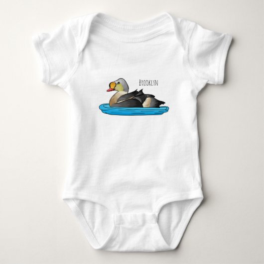 King eider bird Cartoon Baby Strampler (Vorderseite)