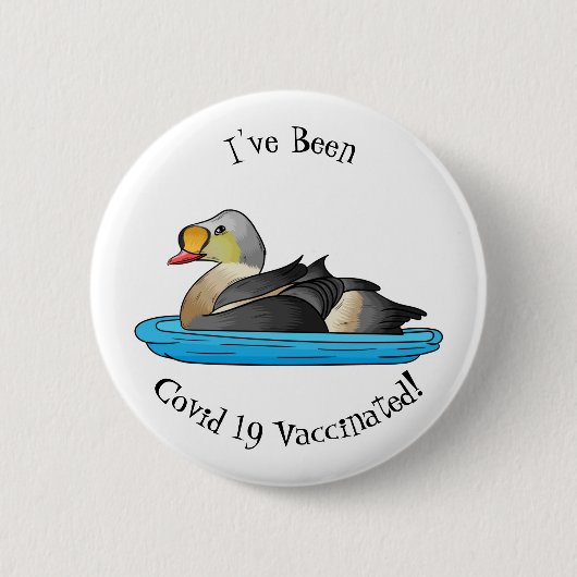 King eider bird Cartoon Button (Vorderseite)