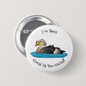 King eider bird Cartoon Button (Vorne & Hinten)