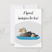King eider bird Cartoon Einladung (Rückseite)