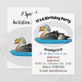 King eider bird Cartoon Einladung (Vorne/Hinten)