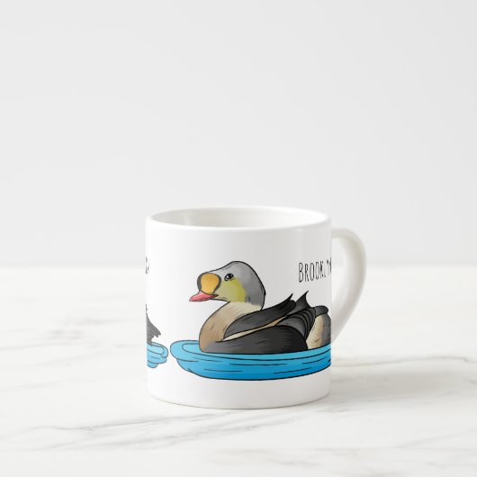 King eider bird Cartoon Espressotasse (Vorderseite Rechts)