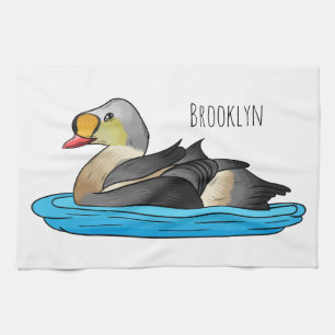 King eider bird Cartoon Geschirrtuch