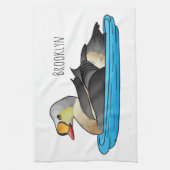 King eider bird Cartoon Geschirrtuch (Vertikal)