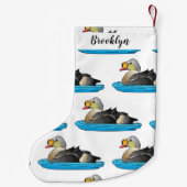 King eider bird Cartoon Kleiner Weihnachtsstrumpf (Rückseite)