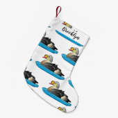 King eider bird Cartoon Kleiner Weihnachtsstrumpf (Vorderansicht (hängend))