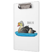 King eider bird Cartoon Klemmbrett (Links)