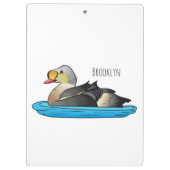 King eider bird Cartoon Klemmbrett (Rückseite)