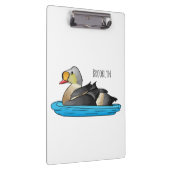 King eider bird Cartoon Klemmbrett (Rechts)