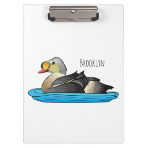 King eider bird Cartoon Klemmbrett