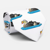 King eider bird Cartoon Krawatte (Gerollt)