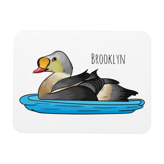 King eider bird Cartoon Magnet (Horizontal)