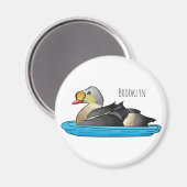 King eider bird Cartoon Magnet (Vorderseite/Rückseite)