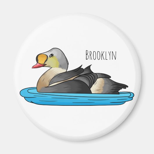 King eider bird Cartoon Magnet (Vorne)