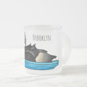 King eider bird Cartoon Mattglastasse (VorderseiteRechts)