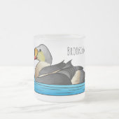 King eider bird Cartoon Mattglastasse (Mittel)