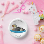 King eider bird Cartoon Pappteller (Party)