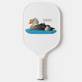 King eider bird Cartoon Pickleball Schläger (Rückseite)