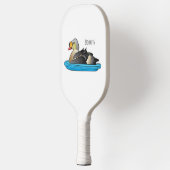 King eider bird Cartoon Pickleball Schläger (Links)