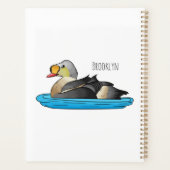 King eider bird Cartoon Planer (Rückseite)