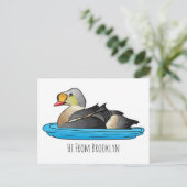 King eider bird Cartoon Postkarte (Stehend Vorderseite)