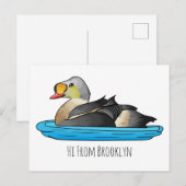 King eider bird Cartoon Postkarte (Vorne/Hinten)