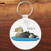 King eider bird Cartoon Schlüsselanhänger (Vorderseite)