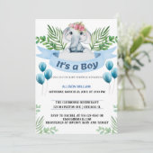 King Elephant Crown Prince Celebration Einladung (Stehend Vorderseite)