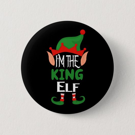 King Elf Costume Funny Matching Family Group Chris Button (Vorderseite)