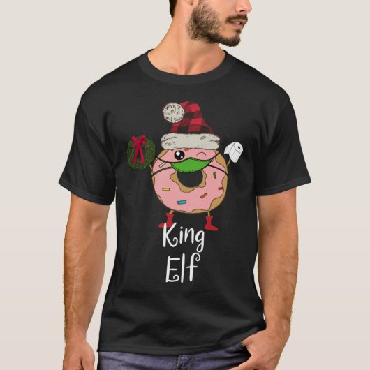 King Elf Quarantine Christmas Donut 2020 Meme Men T-Shirt (Vorderseite)