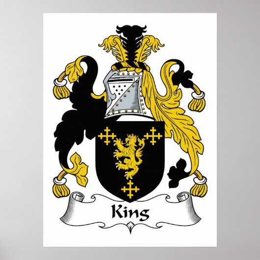 King Familienwappen Poster (Vorne)