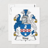 King Familienwappen Postkarte (Vorne/Hinten)