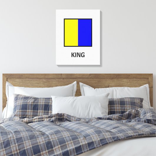 King Family Name Nautic Flag Leinwanddruck (Insitu (Schlafzimmer))