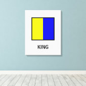 King Family Name Nautic Flag Leinwanddruck (Insitu (Holzboden))