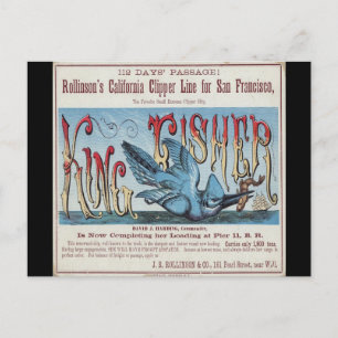 King Fisher Clipper Segeln  Postkarte