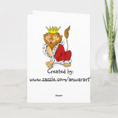 King for Day Lion Birthday Card Karte (Rückseite)