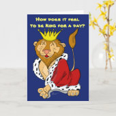 King for Day Lion Birthday Card Karte (Gelbe Blume)