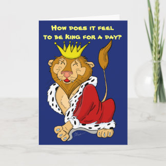 King for Day Lion Birthday Card Karte